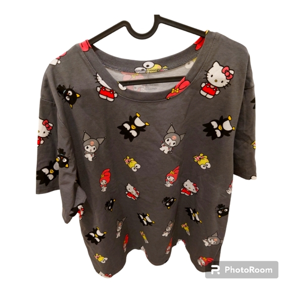 Sanrio Tops - Sanrio Hello Kitty & Friends NWT Gray Round Neck t shirt plus size 2X